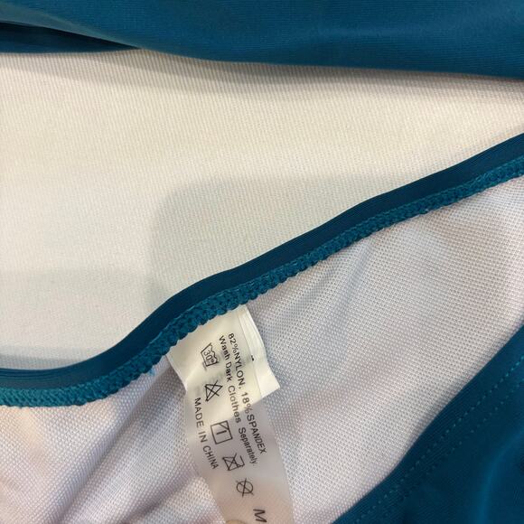 Tempt Me Two Piece Tankini  One Shoulder Swim Green Size Medium - Picture 5 of 6
